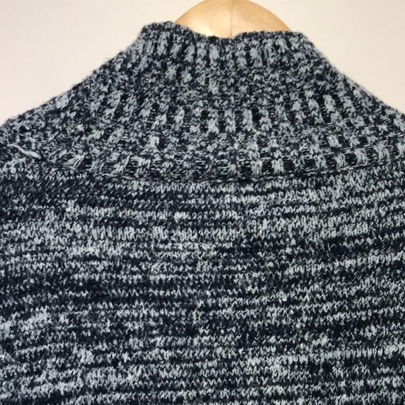 CYNTHIA Rowley wool blend turtleneck hi low sweater blue marled size Small - Picture 5 of 9